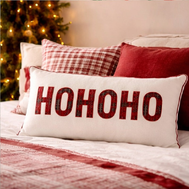 HOHO Christmas Embroidery Cushion