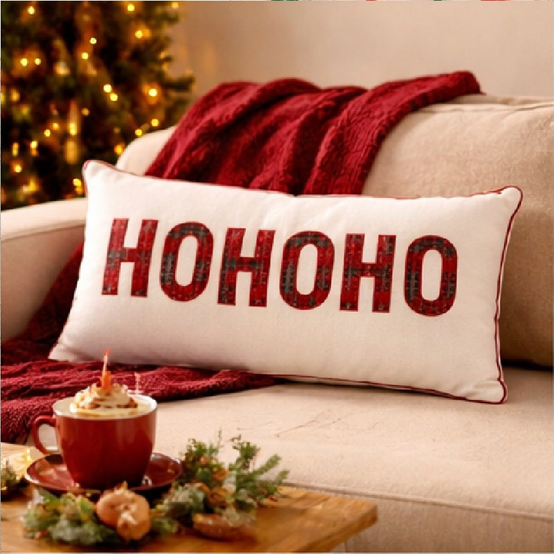 HOHO Christmas Embroidery Cushion