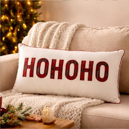 HOHO Christmas Embroidery Cushion