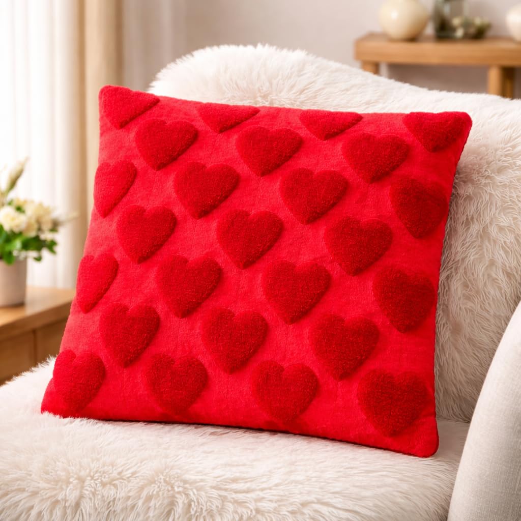 Tufted Heart Velvet Cushion