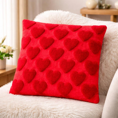 Tufted Heart Velvet Cushion