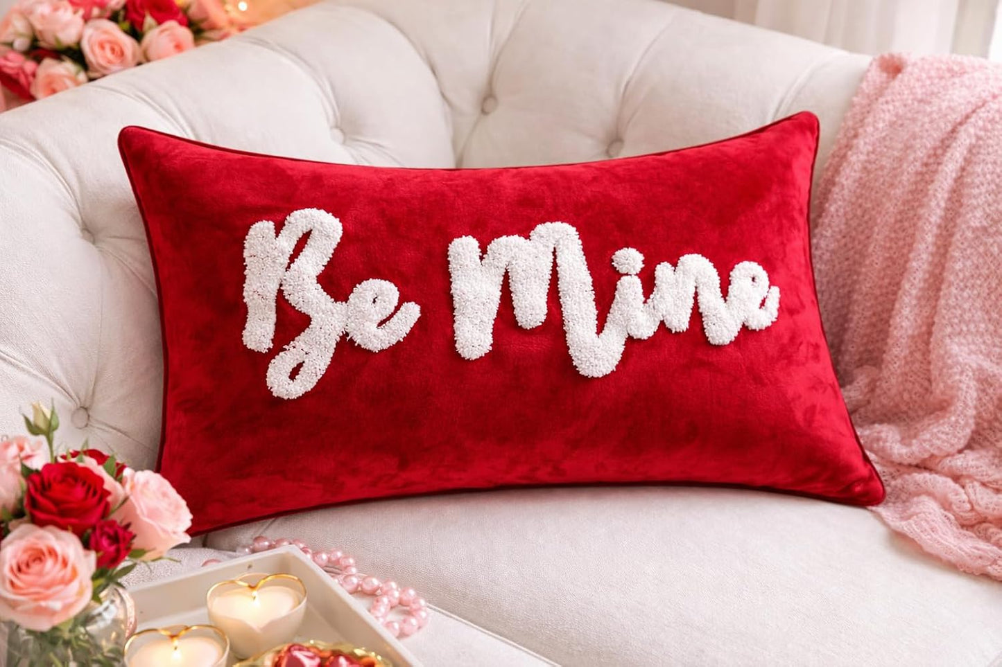 Be Mine Tufted Velvet Cushion