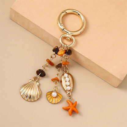 Coastal Seashell Bag Charm Keychain
