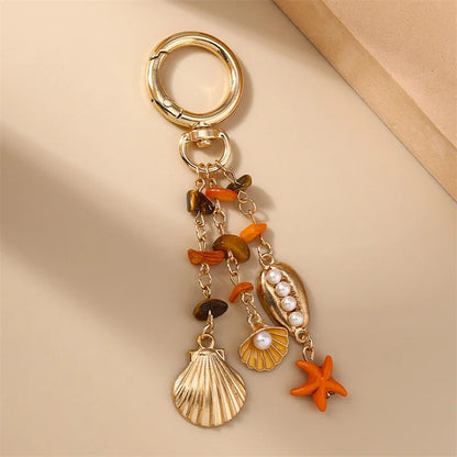 Coastal Seashell Bag Charm Keychain