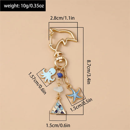 Blue Ocean Bag Charm Keychain