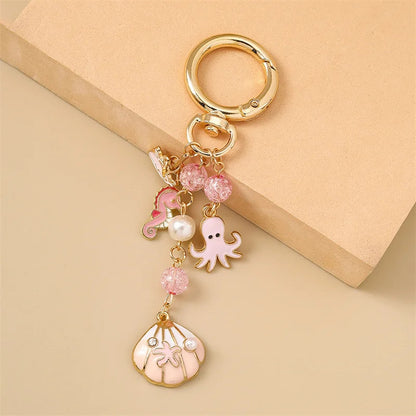 Pink Sea Treasures Bag Charm Keychain