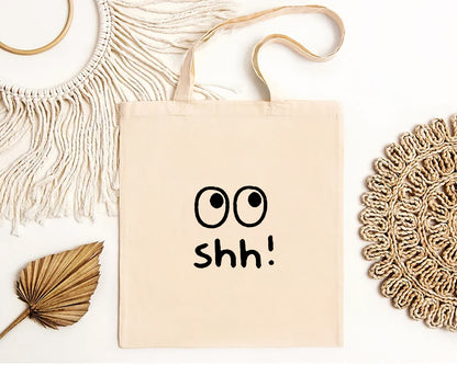 Rolling eye print on cotton duck tote bag