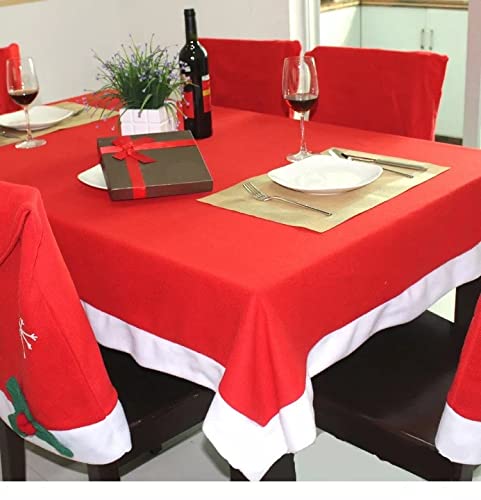 Velvet Christmas Santa Table Cover Cloth for 6 Seater