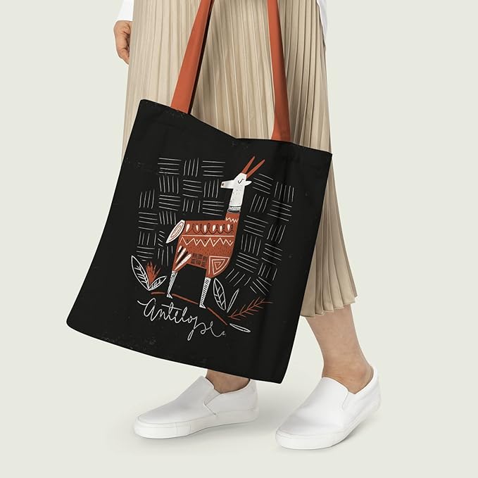 A tote bag featuring a charming llama design, perfect for adding a touch of whimsy to your everyday style.