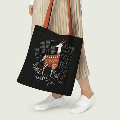 A tote bag featuring a charming llama design, perfect for adding a touch of whimsy to your everyday style.
