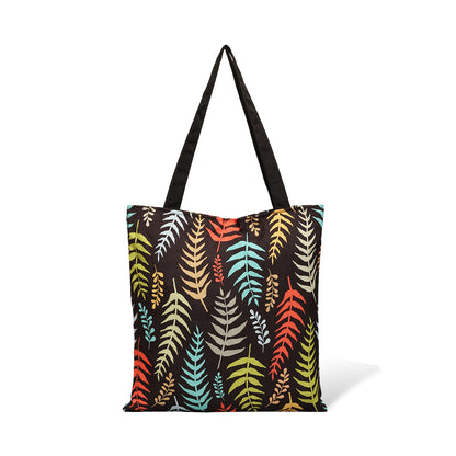Fashionable tote bag with vibrant fern leaf design