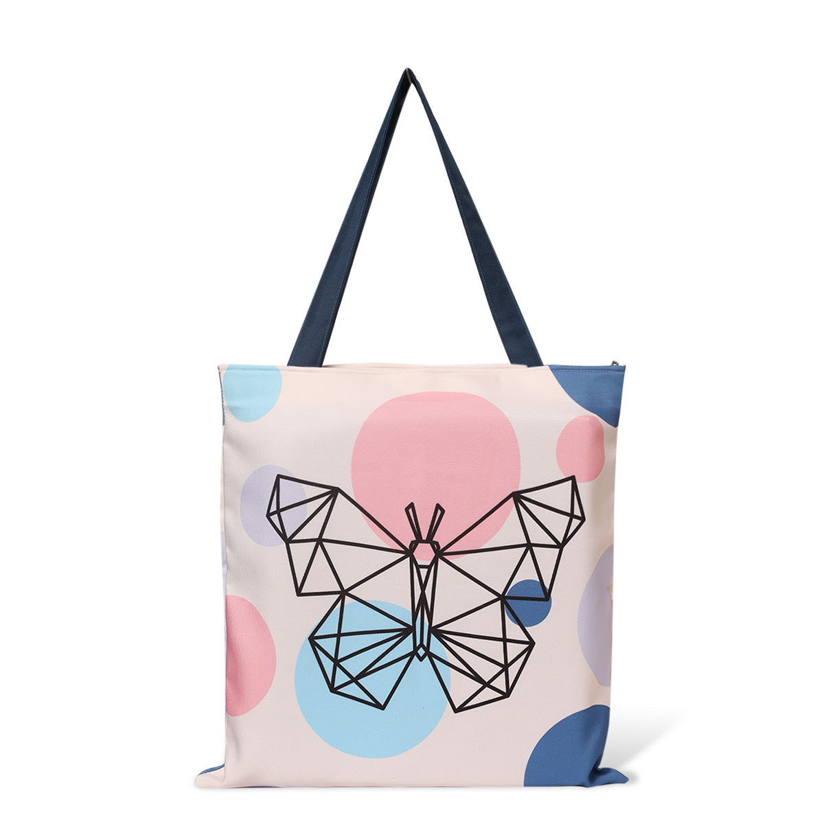 colorfull butterfly printed tote bag