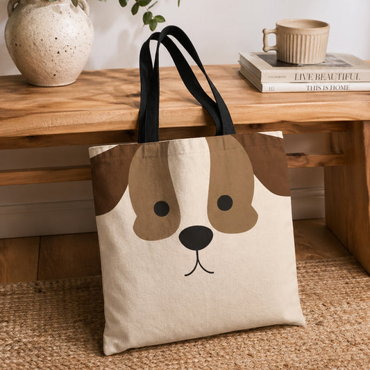 Cute Dog Cotton Canvas Tote Bags