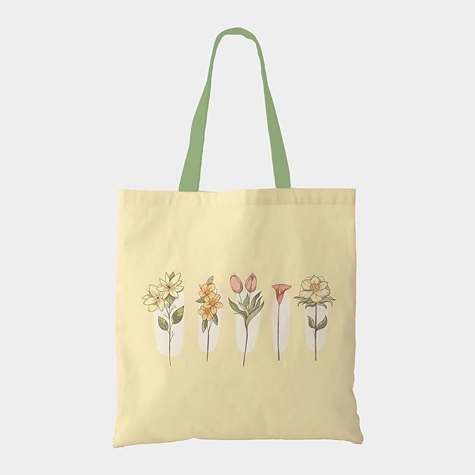 Floral Art Canvas Tote Bag