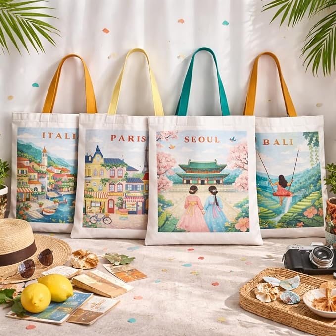 Printed Canvas Tote Bag