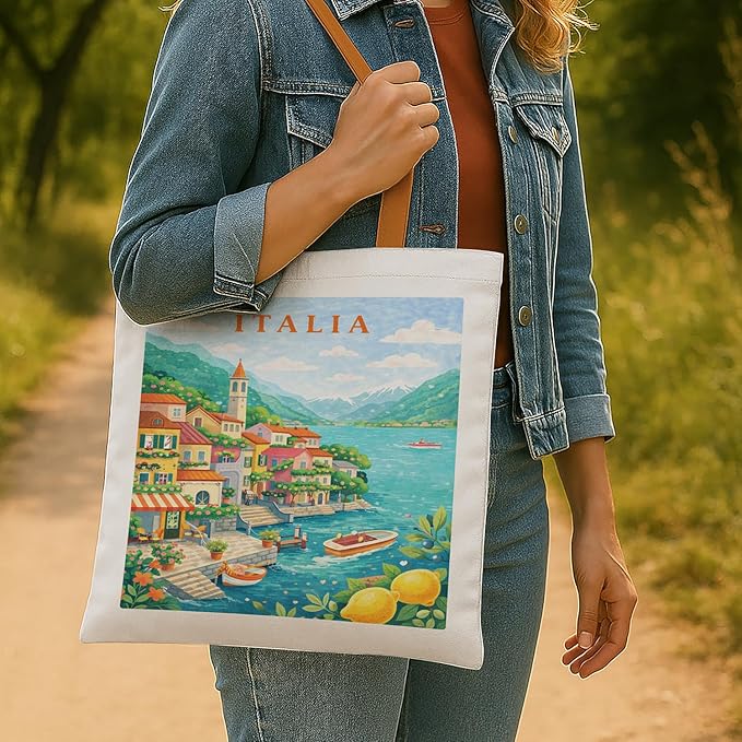 Printed Canvas Tote Bag