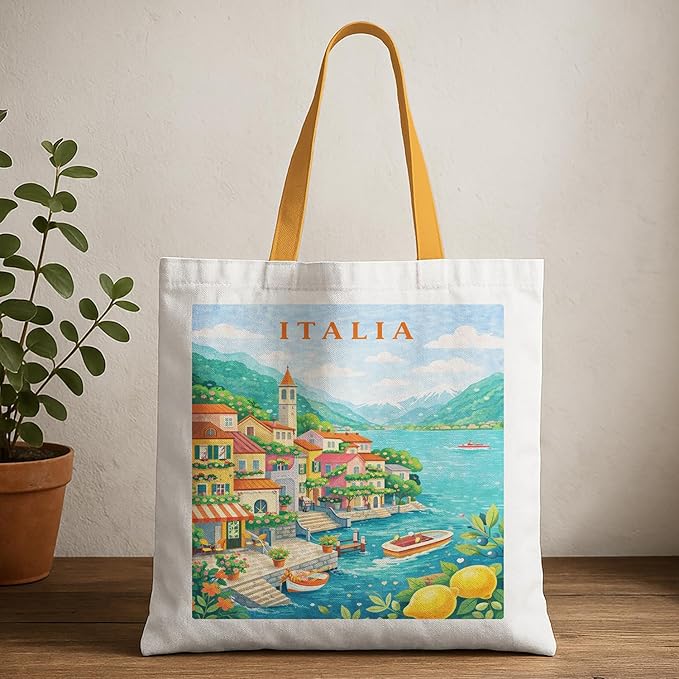 Printed Canvas Tote Bag
