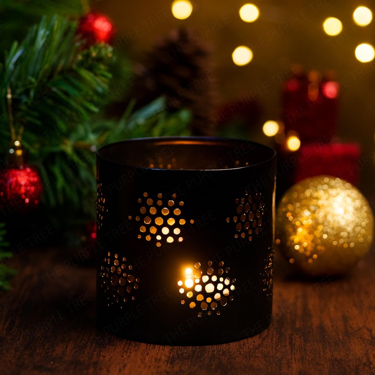 Wrought and Cast Iron Christmas Stars Tealight Holder