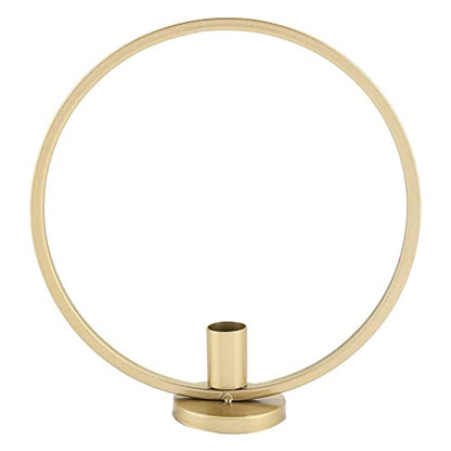  Elegant gold candle holders with bear illustration.