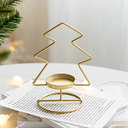 Pair of gold star candles