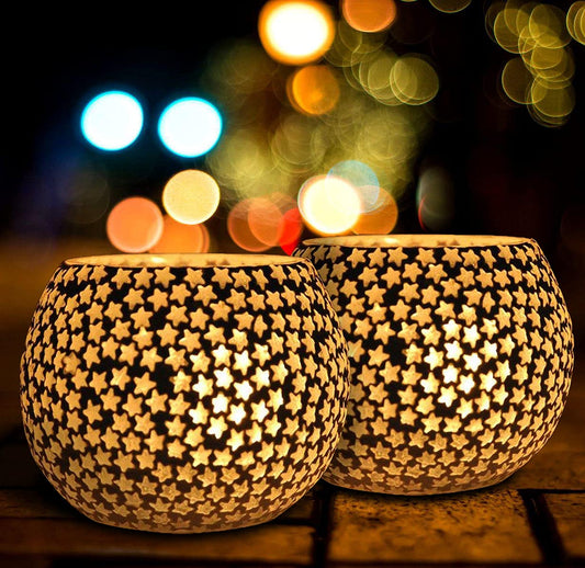 Glass Mosaic Tealight Candle Holder