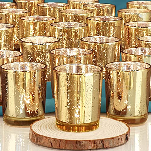 Glass Gold Mercury Votive Tealight Candle Holders