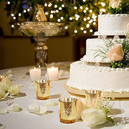  Elegant gold tea light candle holder, perfect for adding a touch of warmth and sophistication to any room decor.