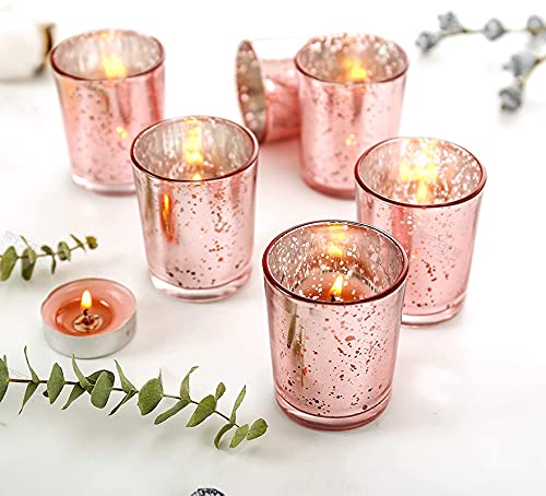 Rose Gold Mercury Votive Tealight Candle Holders