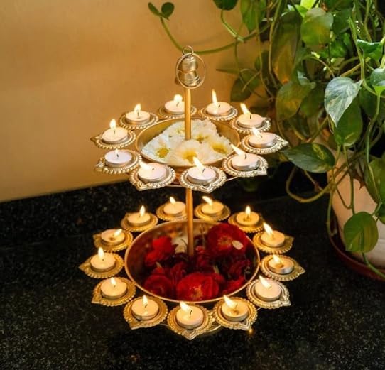 Two Layer Diya Urli Decorative Bowl