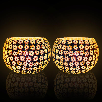 Glass Mosaic Tealight Candle Holder