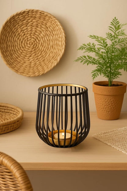 Modern Black & Gold Tealight Holder