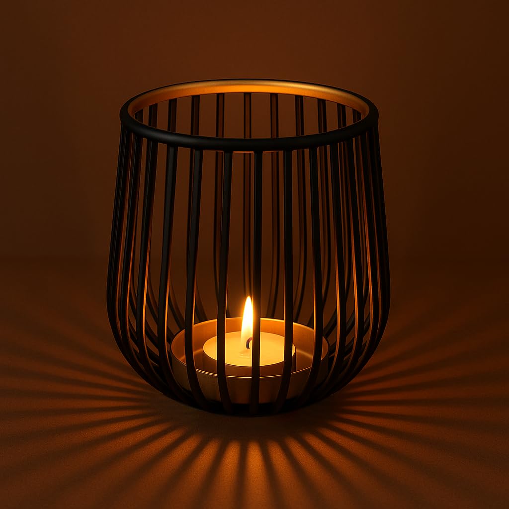 Modern Black & Gold Tealight Holder