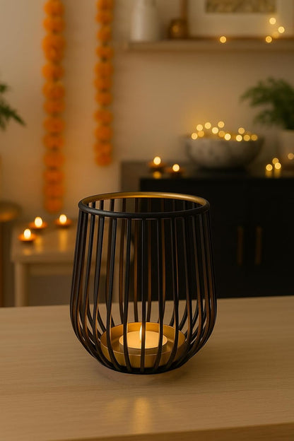 Modern Black & Gold Tealight Holder