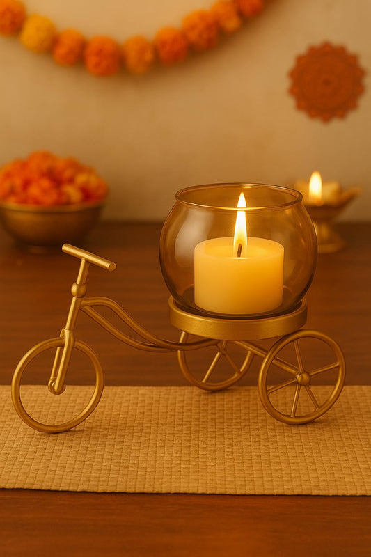 Golden Cycle Tealight Candle Holder