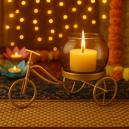 Golden Cycle Tealight Candle Holder
