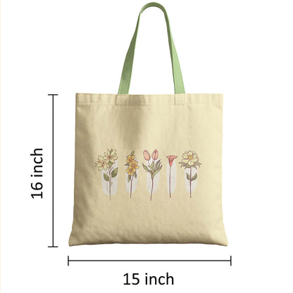 Floral Art Canvas Tote Bag