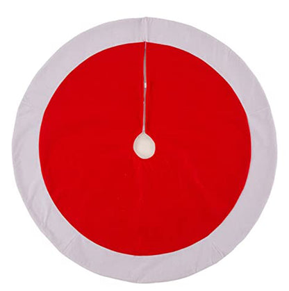 Red circular mat with white border on a white background
