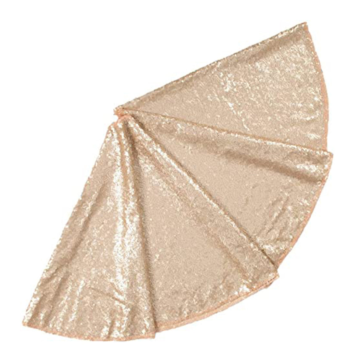 Gold sequin table runner on a white background