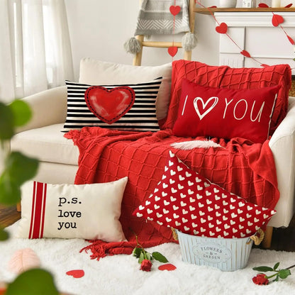 Cute Heart Print Pillow for Valentine's Day