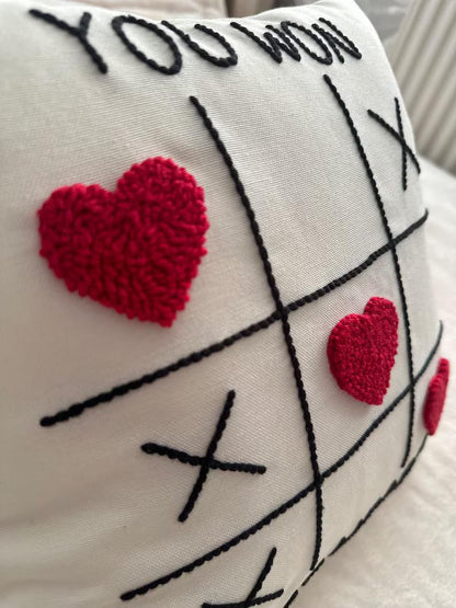 You Won My Heart Tufting Embroidered Cushion