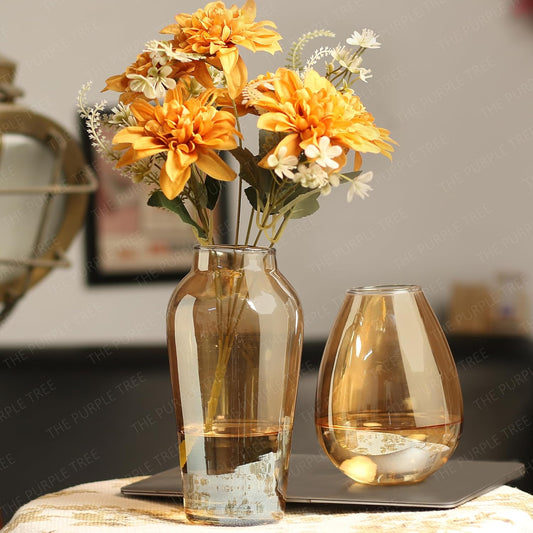 Decorative Glass Vase (Amber)