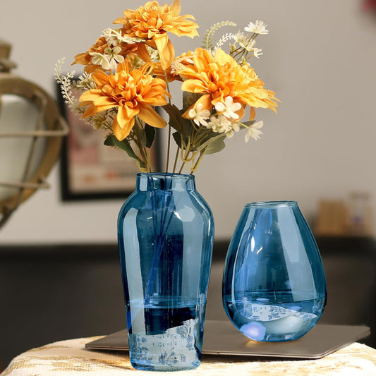 Decorative Glass Vase (Blue)