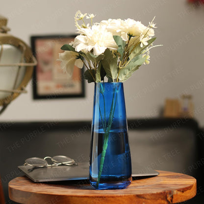 Bright blooms in a decorative vase.