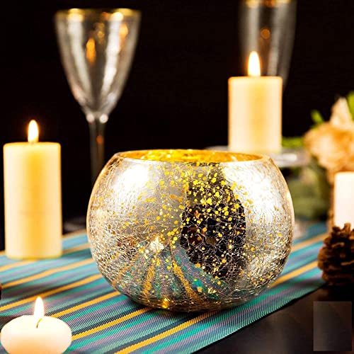 Crackle Mercury Glass Vase