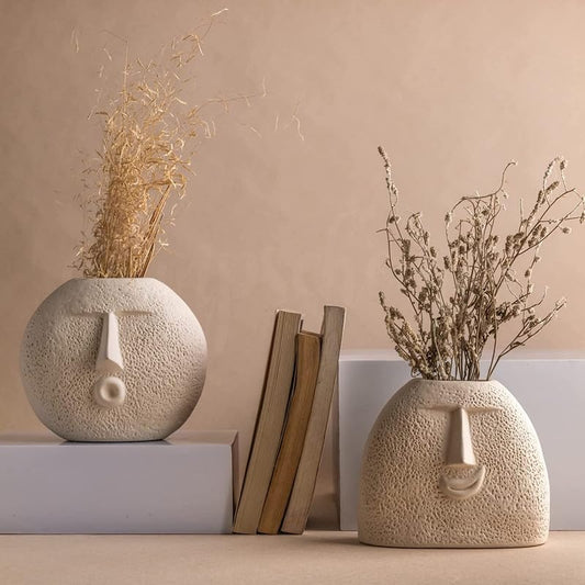 Modern Art Face Vase (Pack of 2)