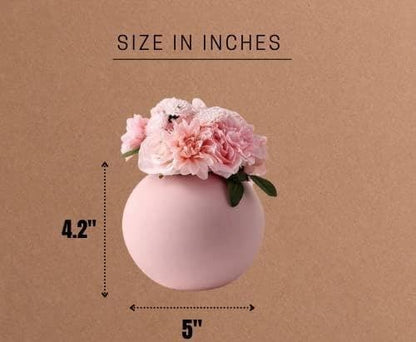Stylish pink flower vase with measurements, a charming accent piece for any space.