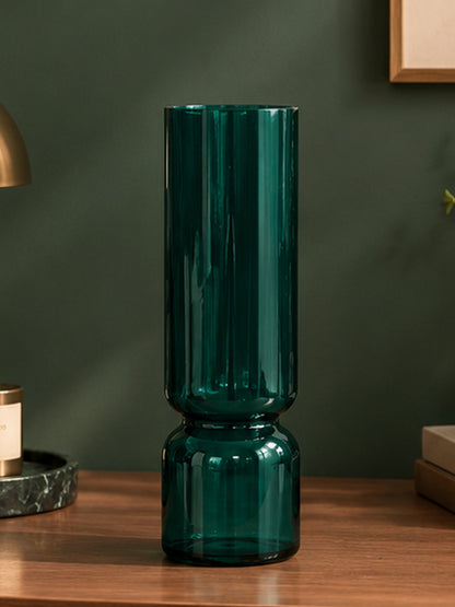 Emerald Green Hourglass Flower Vase