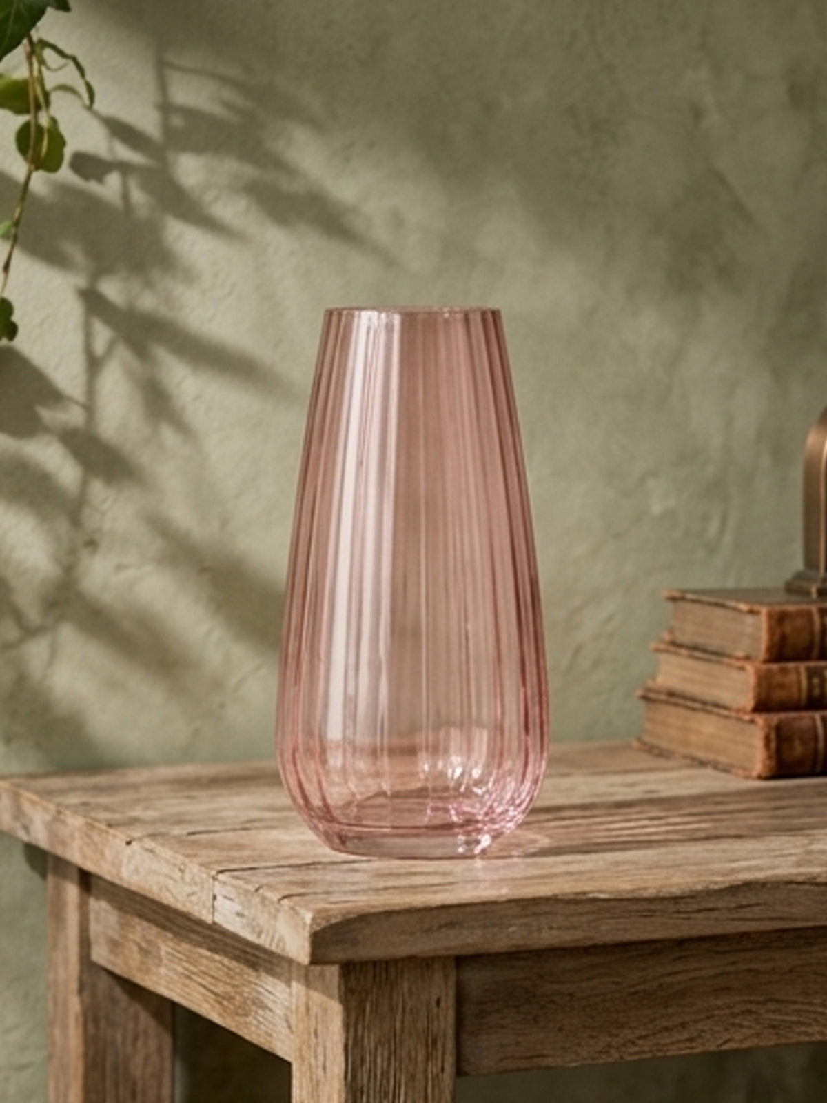 Champagne Pink Crystal Glass Flower Vase