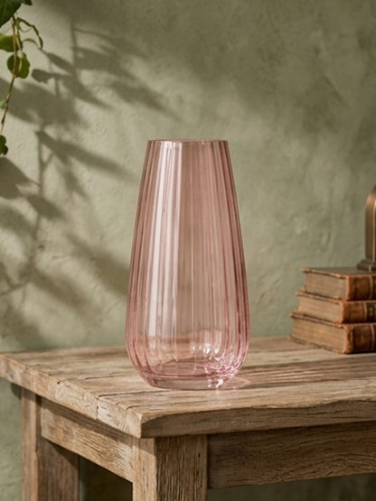 Champagne Pink Crystal Glass Flower Vase