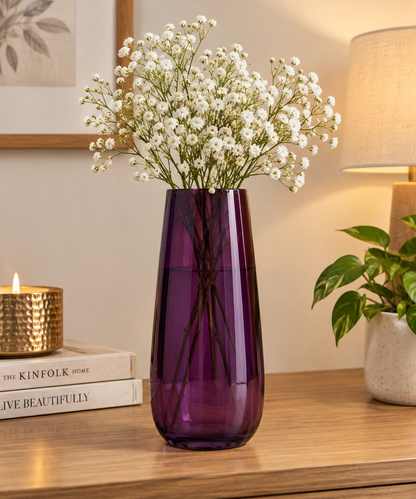 Mulberry Wine Crystal Glass Flower Vase